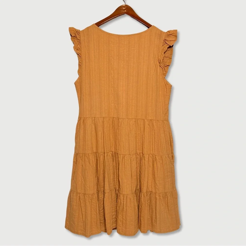 Mustard Ruffle Dress - Picture 4 of 6